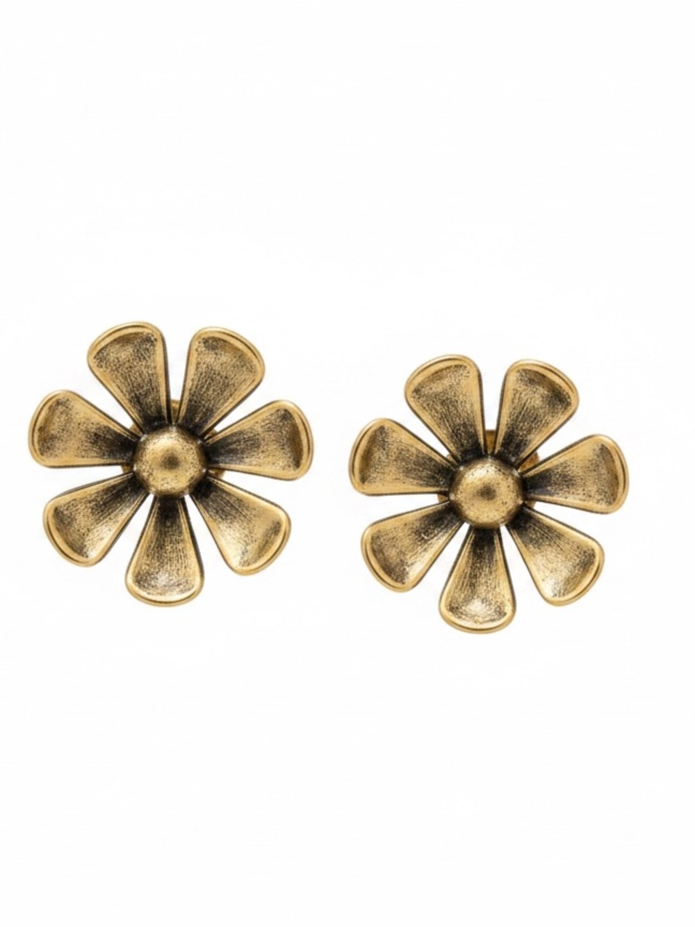 Plunder Metallic Gold Floral Petal Studs